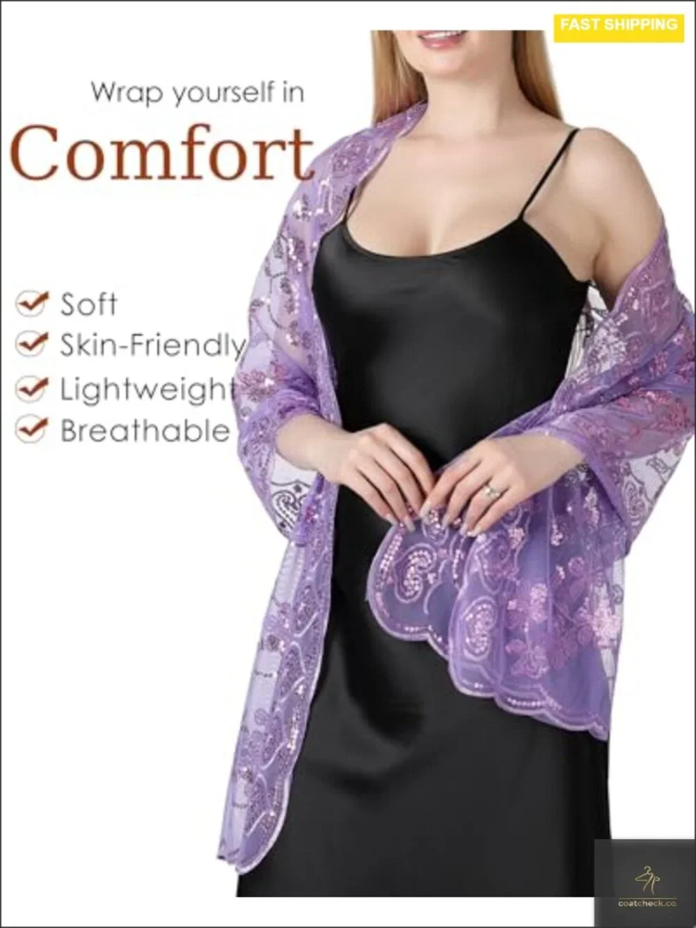 Sparkly Shawl Wrap for Women Evening Dress Wedding Scarf